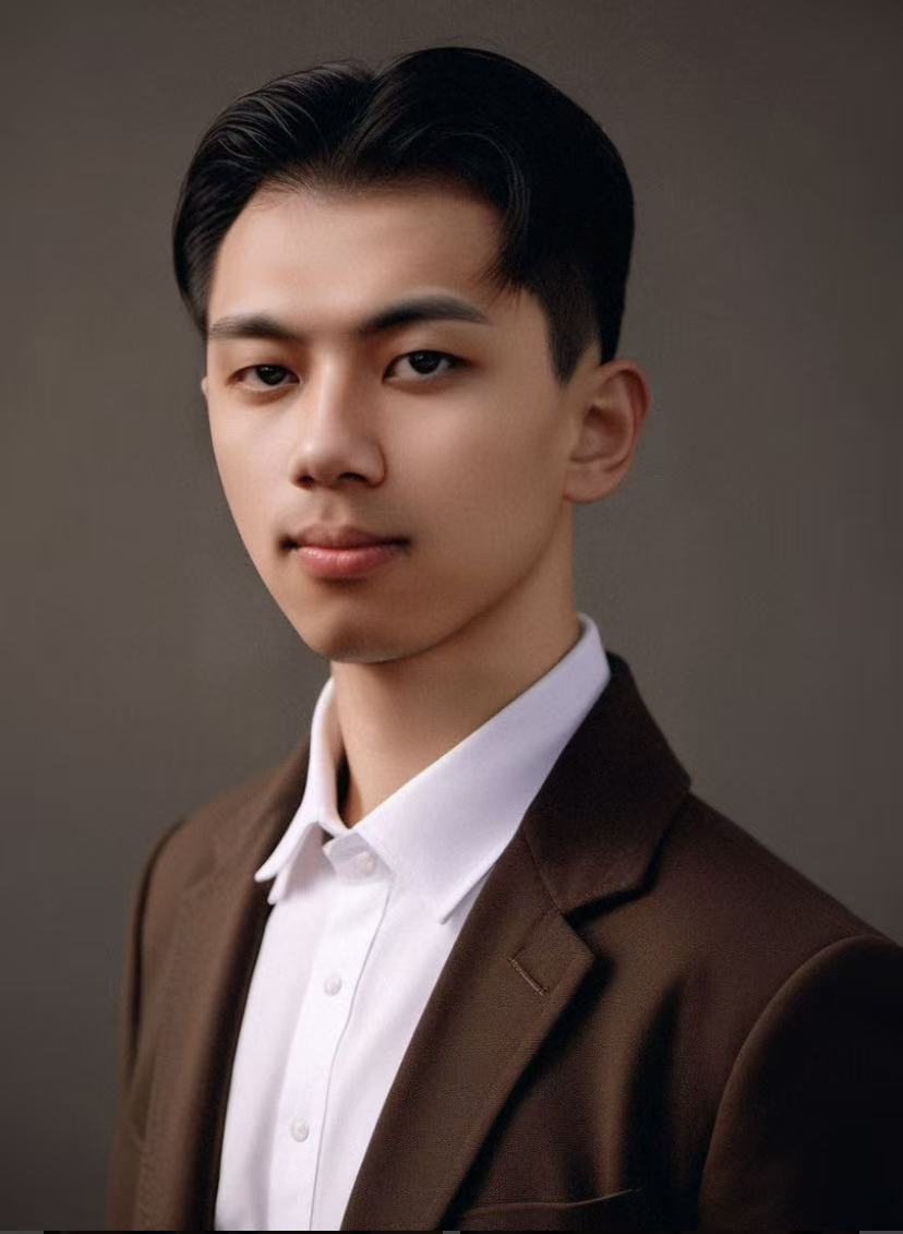 Forty year old male executive in dark suit, professional headshot with confident expression, corporate background
